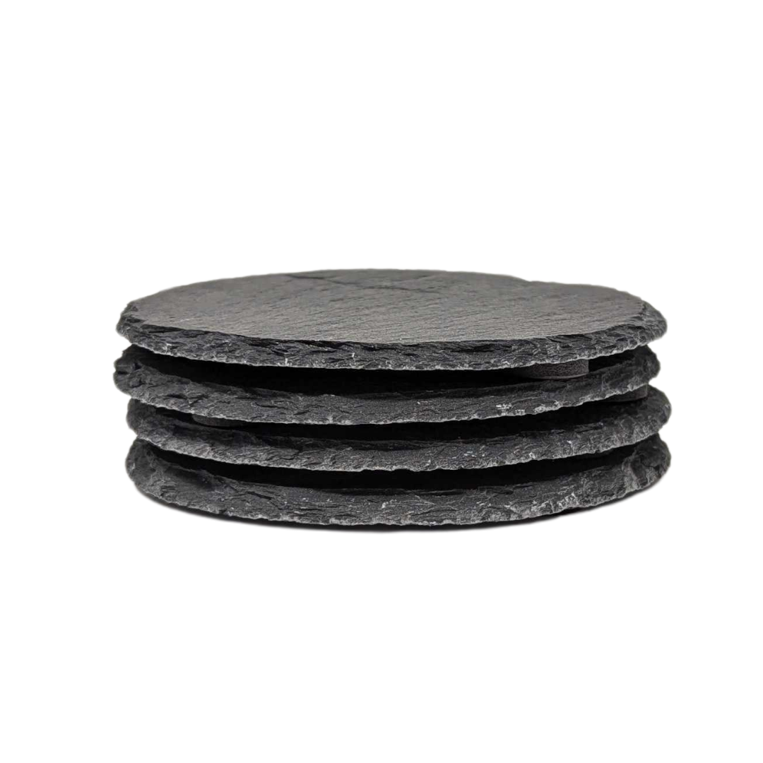 Slate Round Coasters (Pack of 4)