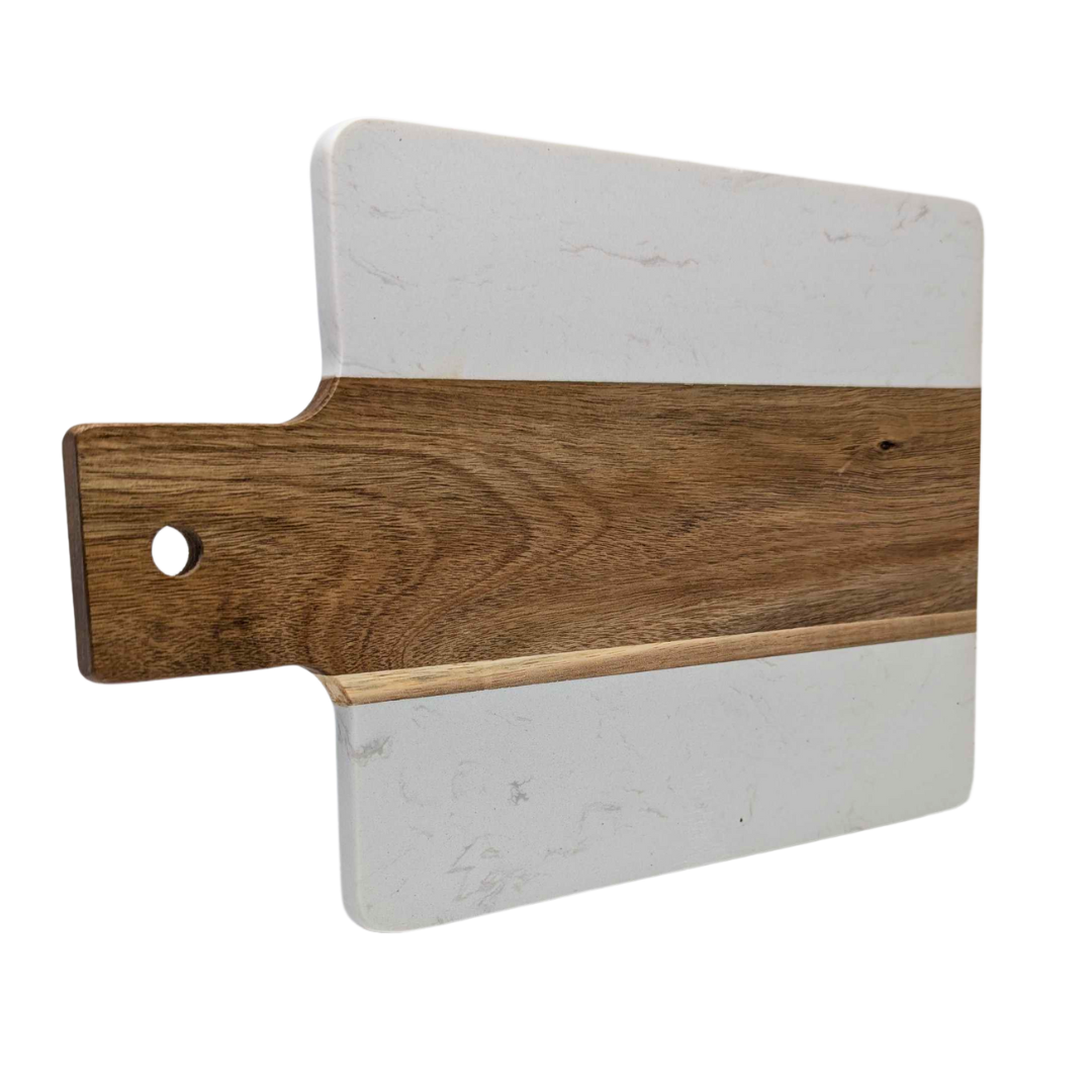 Marble and Acacia Cutting Board w/Handle