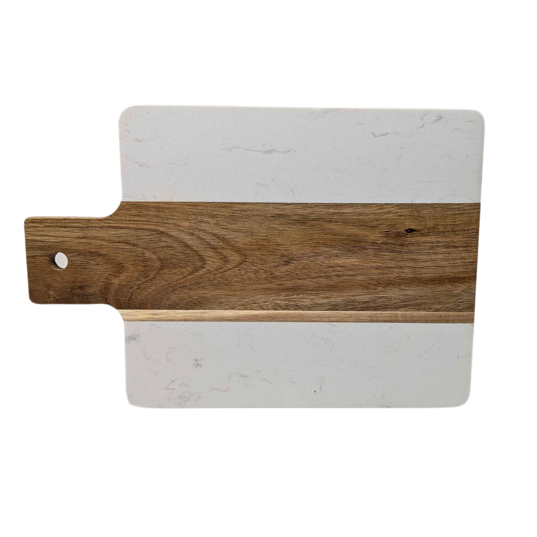 Marble and Acacia Cutting Board w/Handle