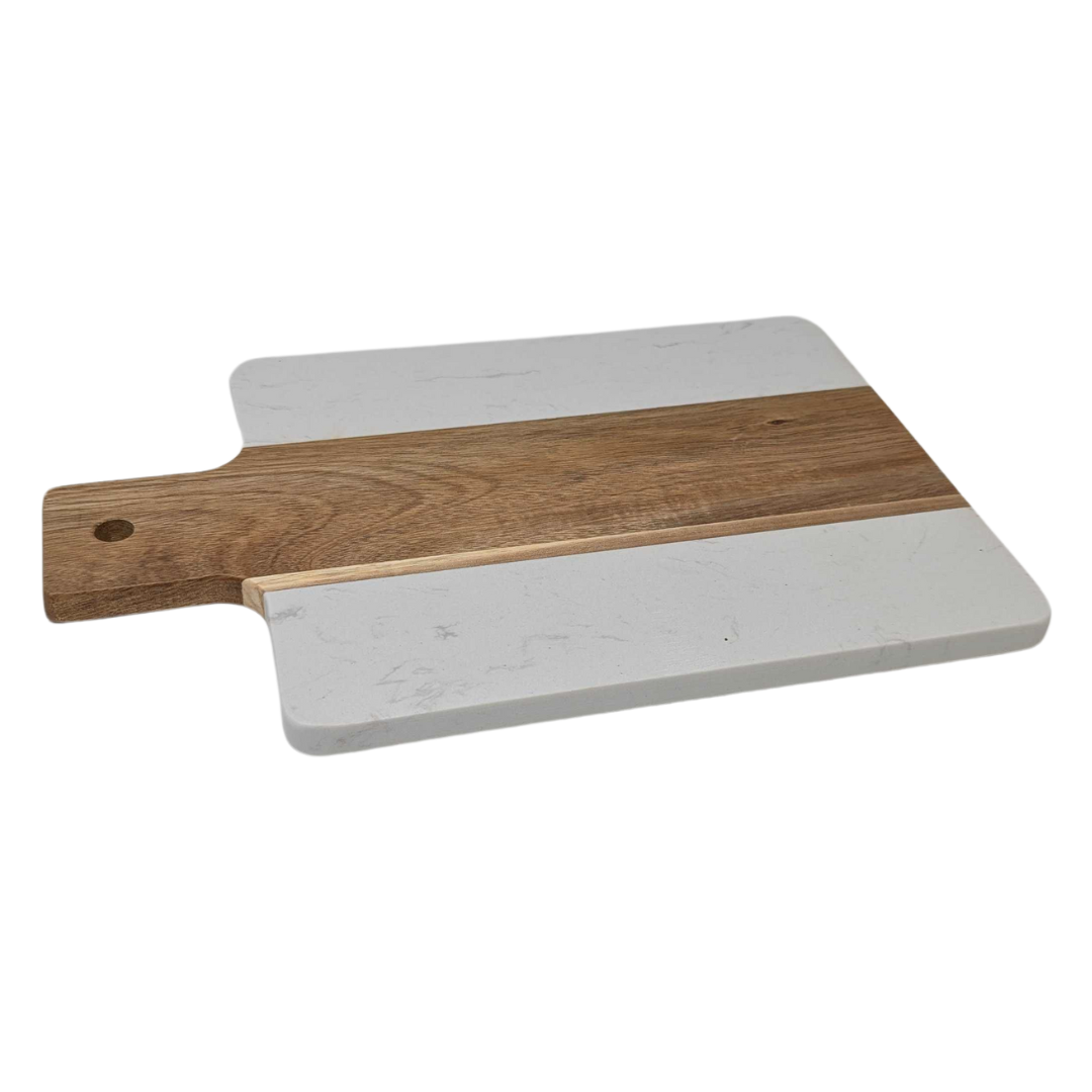 Marble and Acacia Cutting Board w/Handle